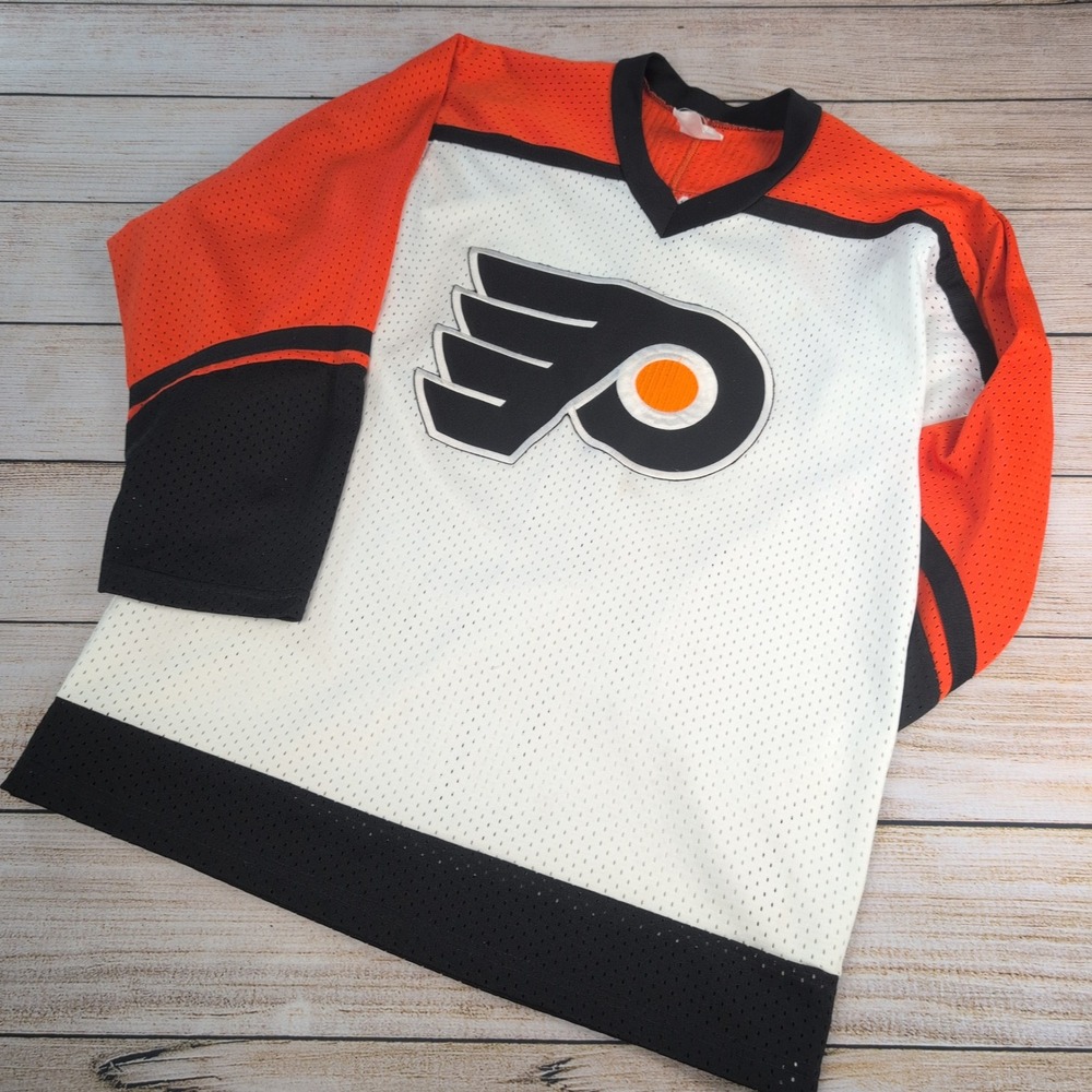 Vintage CCM Philadelphia Flyers NHL Jersey White Orange Black Men Small